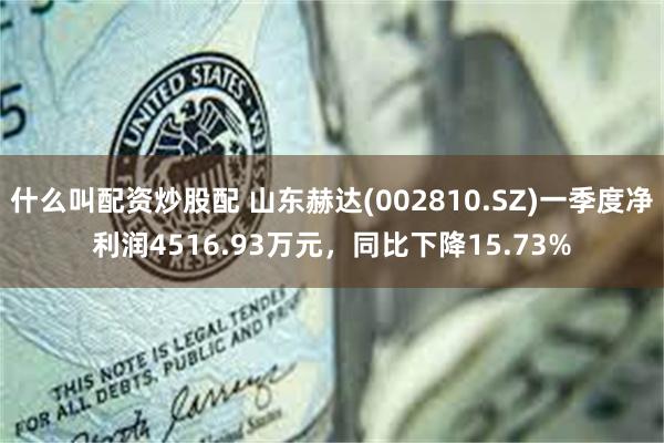 什么叫配资炒股配 山东赫达(002810.SZ)一季度净利润