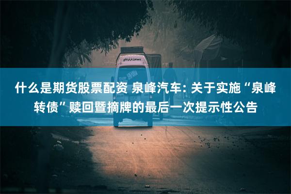 什么是期货股票配资 泉峰汽车: 关于实施“泉峰转债”赎回暨摘