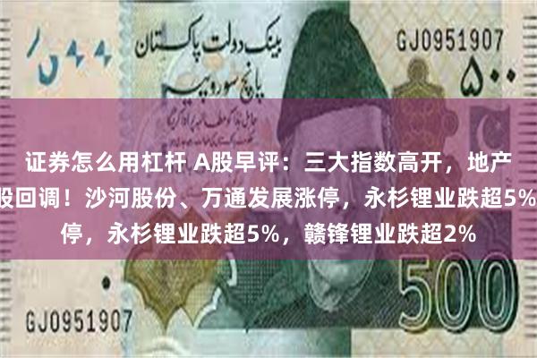 证券怎么用杠杆 A股早评：三大指数高开，地产股继续活跃，锂矿