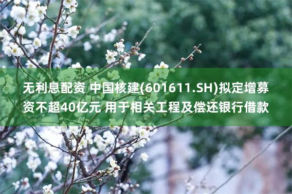 无利息配资 中国核建(601611.SH)拟定增募资不超40